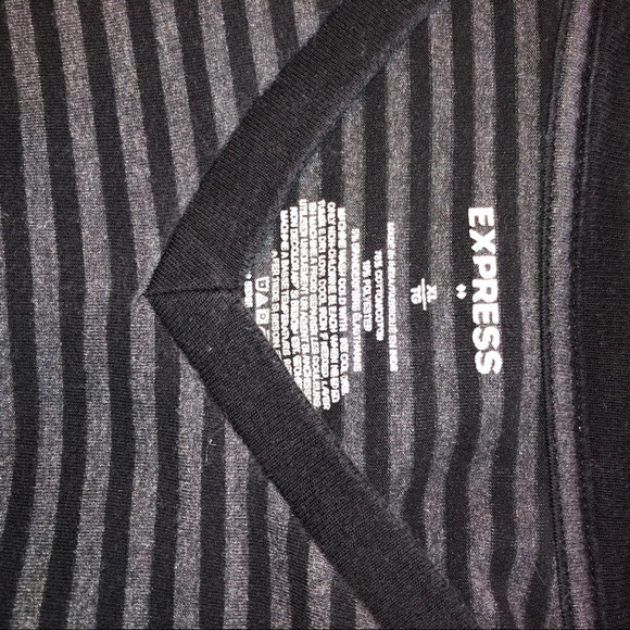 Express - V Neck Striped Shirt - Picture 3 of 3